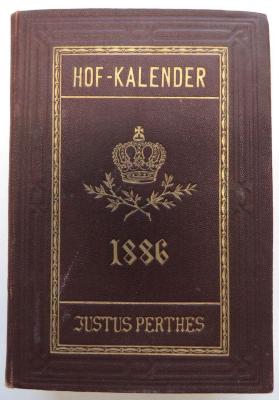 Zs 2207 (1886) : Gothaischer genealogischer Hofkalender nebst diplomatisch-statistischem Jahrbuche. Hundertdreiundzwanzigster Jahrgang. (1886)