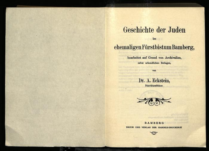 JUD II F8 2158 : Geschichte der Juden im ehemaligen Fürstbistum Bamberg