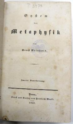 P 3473 : System der Metaphysik (1842)