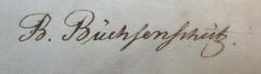 G46 / 706 (Büchsenschütz, Bernhard), Von Hand: Autogramm, Name; 'B. Büchsenschütz'.  (Prototyp)