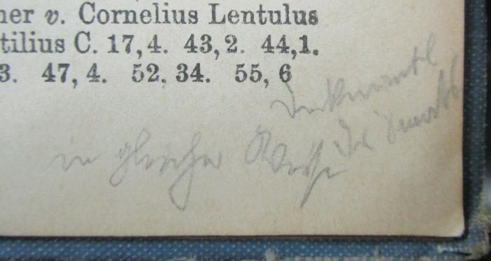 Aa 1468 1912: C. Sallusti Crispi Catilina, Iugurtha: ex Historiis orationes et epistulae (1912);- (unbekannt), Von Hand: Annotation. 
