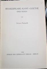 Ca 207: Shakespeare, Kant, Goethe : Drei Reden  (1942)