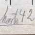 - (Stoffregen, Ernst), Von Hand: Name, Ortsangabe, Nummer; 'Das Buch gehört: [hs. ergänzt:] Ernst Stoffregen / Wohnung (Ort): [hs. ergänzt:] Nienburg a/W. Hüttenstr. 6[?] / Stammkarte 42574'. 