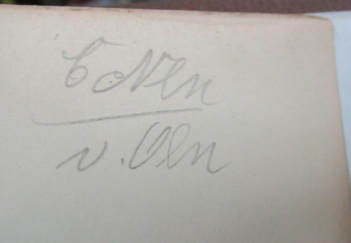 Aa 1433 ca 1-3: Charakterbilder aus der Geschichte und Sage, für einen propädeutischen Geschichtsunterricht (1897);- (unbekannt), Von Hand: Notiz; 'C Nln / v. Oln'. 