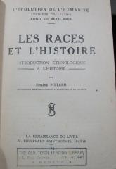 Bd 38 2.Ex.: Les races et l'histoire : Introduction ethnologique a l'histoire (1924)