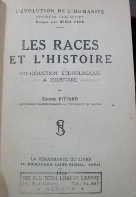 Bd 38 2.Ex.: Les races et l'histoire : Introduction ethnologique a l'histoire (1924)
