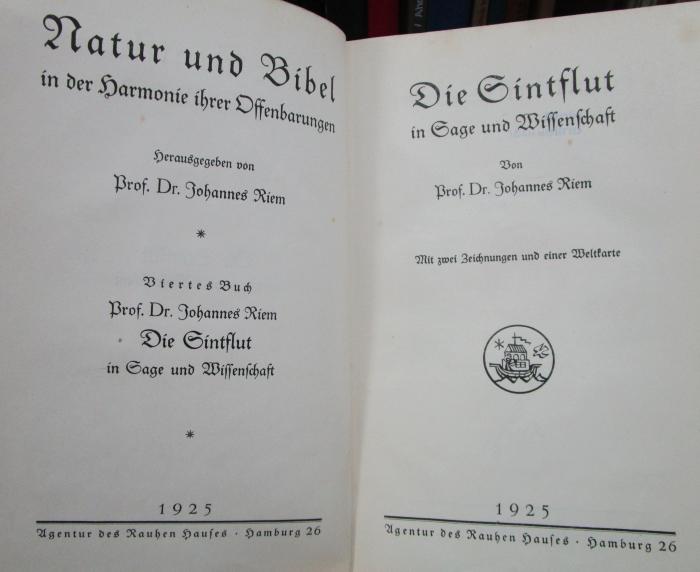 Bd 259: Die Sintflut in Sage und Wissenschaft (1925)
