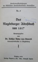 Bk 1259: Das Magdeburger Adreßbuch von 1817 (1932)