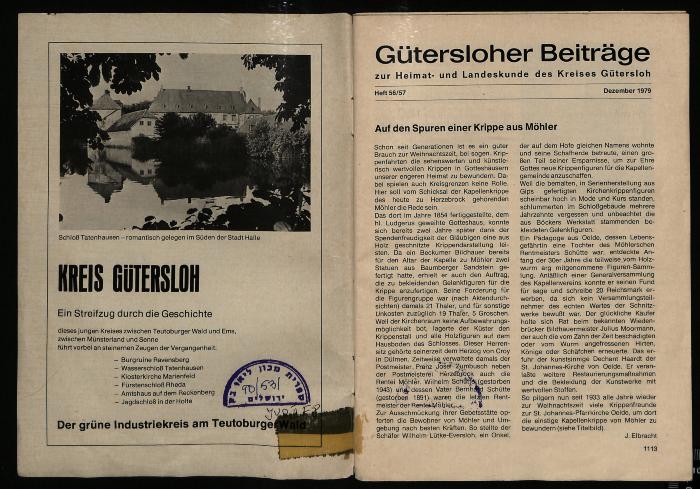 JUD II F8 90 531 : Gütersloher Beiträge zur Heimat- und Landeskunde der Städte und Gemeinden des Kreises Gütersloh (1979)