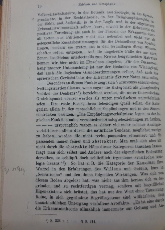 VIII 978 Erg.-H. 32: Das Problem der Geltung (1914);- (unbekannt), Von Hand: Annotation. 