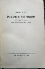 Cc 378: Romantische Liebhabereien : Sieben Essays nebst einem aphoristischen Anhang (1938)