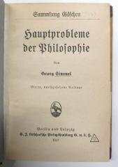 P 5438 : Hauptprobleme der Philosophie (1917)