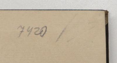- (Schmorl & von Seefeld (Buchhandlung)), Von Hand: Nummer; '7420/[...]'. 