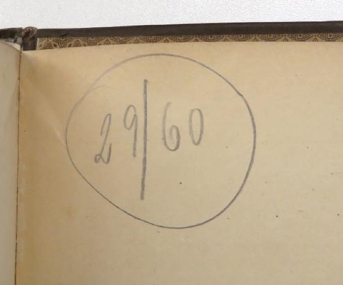 - (Schmorl & von Seefeld (Buchhandlung)), Von Hand: Nummer; '29/60'. 