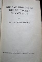 Ce 230: Die Naturdichtung des deutschen Minnesangs (1938)