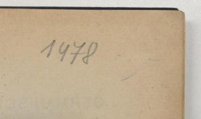 - (Schmorl & von Seefeld (Buchhandlung)), Von Hand: Nummer; '1478 [...]'. 