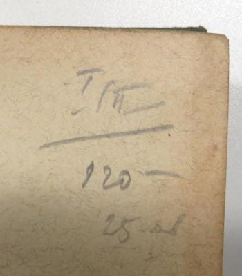 - (Schmorl & von Seefeld (Buchhandlung)), Von Hand: Preis, Nummer; 'I/II/9[?]20- 25[…]'. 