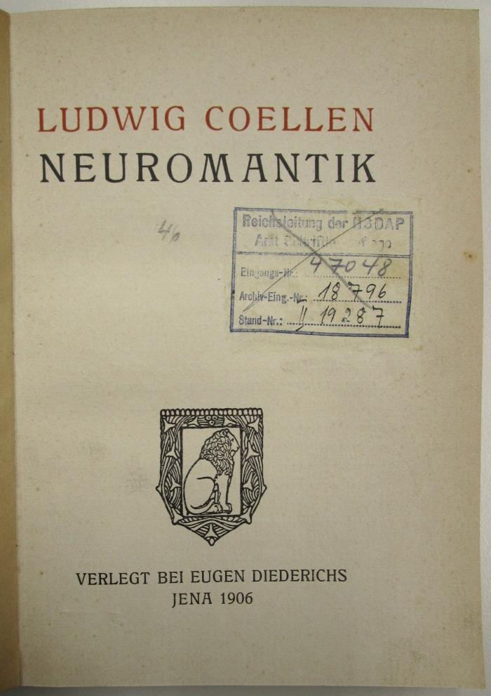 Ca 70: Neuromantik (1906)
