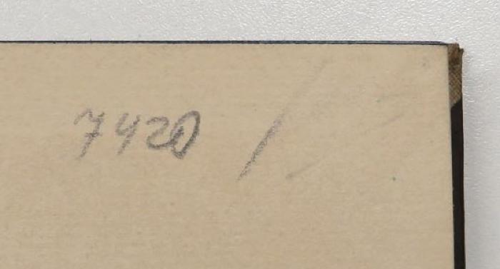 - (Schmorl & von Seefeld (Buchhandlung)), Von Hand: Nummer; '7420/[...]'. 