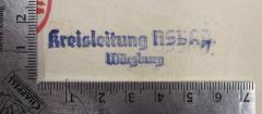 - (Nationalsozialistische Deutsche Arbeiterpartei. Kreisleitung Würzburg), Stempel: Name; 'Kreisleitung NSDAP. Würzburg'. 