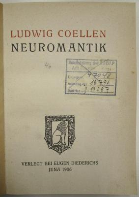 Ca 70: Neuromantik (1906)