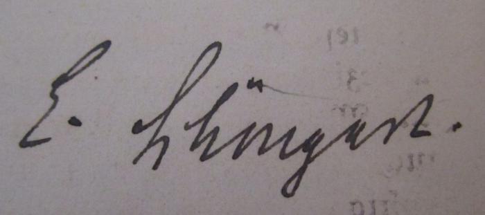 G46 / 3991 (Schöngart, Edwin), Von Hand: Autogramm, Name; 'E. Schöngart.'.  (Prototyp)