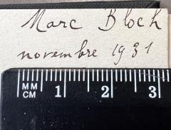 - (Marc Bloch), Von Hand: Autogramm; 'Marc Bloch novembre 1931'. 