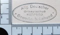 - (Allgemeiner Deutscher Gewerkschaftsbund. Ortsausschuß Herford), Stempel: Name, Ortsangabe; 'Allg. Deutscher Gewerkschaftsbund / Ortsausschuß Herford'. 