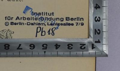 SA 1221-2 : Gedanken und Erinnerungen (1898);- (Institut für Arbeiterbildung Berlin-Dahlem), Stempel: Berufsangabe/Titel/Branche, Ortsangabe, Signatur; 'Institut  für Arbeiterbildung Berlin Berlin-Dahlem, Lentzallee 7/9 Pb 18'. 