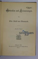 SA 1221-2 : Gedanken und Erinnerungen (1898)