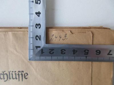 - (Heinig, Kurt Dr.), Von Hand: Nummer; '2443'. 