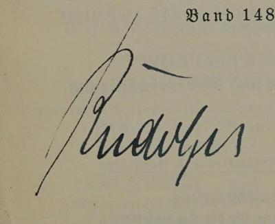 SA 1617&lt;2&gt; : Verordnung zur Vermehrung und Erhaltung der Arbeitsgelegenheit vom 5. September 1932 : mit Durchführungsverordnunge vom 14, u. 21. Sept. u. 3. Okt. 1932. (1932);- (Rudolph, (?)), Von Hand: Autogramm, Name; 'Rudolph'. 