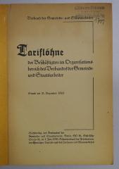 SA 1309-1929 : Tariflöhne der Beschäftigten im Organisationsbereich des Verbandes der Gemeinde- und Staatsarbeiter. Stand am 31. Dezember 1929 (1930)