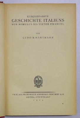 SH 2019 : Kurzgefasste Geschichte Italiens von Romulus bis Viktor Emanuel (1924)