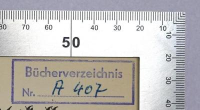 SA 1352-8 : Protokoll der Verhandlungen des achten Kongresses der Gewerkschaften Deutschlands
 (1911);- (Deutscher Gewerkschaftsbund Landesbezirk Groß-Berlin Presse-Funk-Film;Deutscher Gewerkschaftsbund Landesbezirk Groß-Berlin), Stempel: Name, Berufsangabe/Titel/Branche, Ortsangabe, Inventar-/ Zugangsnummer; 'Bücherverzeichnis Nr. A 407'. 