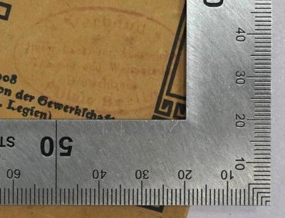 SA 1352-6 : Protokoll der Verhandlungen des sechsten Kongresses der Gewerkschaften Deutschlands
 (1908);- (Verband der Maler, Lackierer, Anstreicher, Tüncher und Weissbinder Deutschlands), Stempel: Berufsangabe/Titel/Branche; 'Verband der Maler, Lackierer, Anstreicher, Tüncher und Weissbinder Deutschlands Filiale Berlin'. 