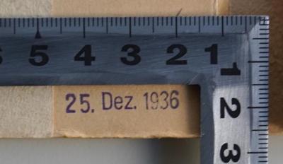 38/96/40146(6) : Der Umbruch des Denkens. Die Frage nach der christlichen Existenz erläutert an Ferdinand Ebners Menschdeutung. (1936);- (Gollwitzer, Helmut), Stempel: Datum; '25. Dez. 1936'. 