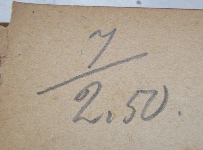 Ck 127: Parzival : Das Lied vom Parzival und vom Gral (1888);- (unbekannt), Von Hand: Preis; '7/2.50'. 
