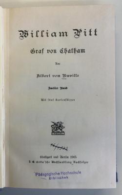 Gesch 10 c 1 pit 2 : William Pitt, Graf Von Chatham (1905)