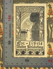 - (Krickeberg, Walter), Etikett: Exlibris; 'Ex-libris Walter Krickeberg R.D.'.  (Prototyp)