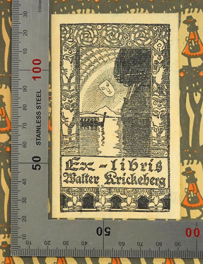 III 956 (Lesesaal) :  Aus dem Volksleben der Magyaren : Ethnologische Mitteilungen (1893);- (Krickeberg, Walter), Etikett: Exlibris; 'Ex-libris Walter Krickeberg R.D.'.  (Prototyp)