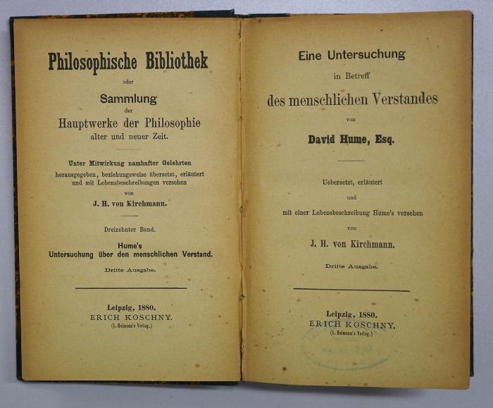 Ig 39 : Eine Untersuchung in Betreff des menschlichen Verstandes (1880)