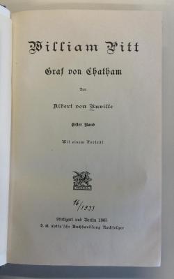 Gesch 10 c 1 pit 1 : William Pitt, Graf Von Chatham (1905)