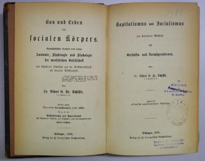 Ig 24-3 : Bau und Leben des socialen Körpers. 3. Specielle Socialwissenschaft. 1, Kapitalismus und Socialismus : mit besonderer Rücksicht auf Geschäfts- und Vermögensformen (1878)