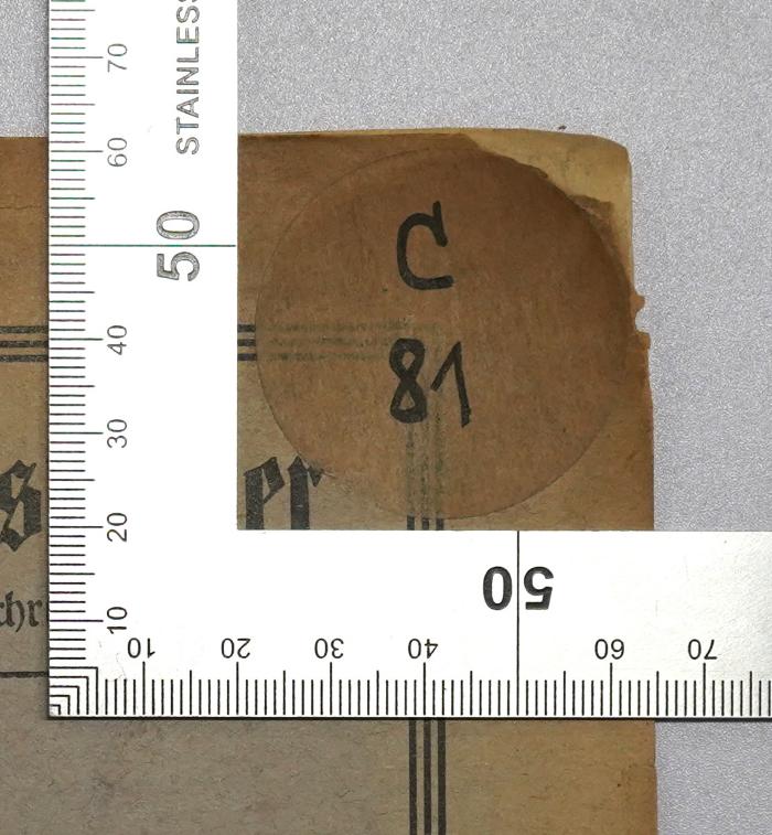 SA 1292 : Planmäßige Wirtschaftsführung durch Arbeitgeber und Arbeitnehmer (1930);-, Etikett: Signatur; 'C 81'