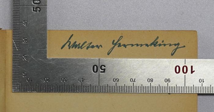 SA 2030 : Johann Georg Hamann (1944);- (Hermeking, Walter), Von Hand: Autogramm, Name; 'Walter Hermeking'. 