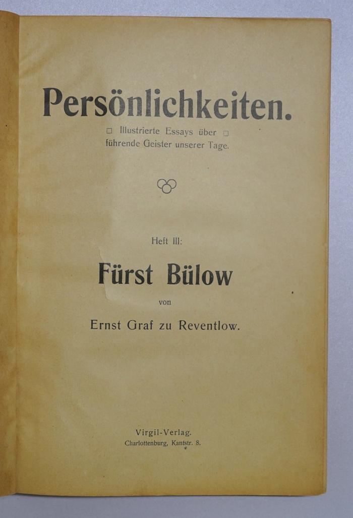 SA 2137-2 : Persönlichkeiten. 2, Bülow/Clemenceau/Bernard Dernburg/Maximilian Harden/Friedrich Naumann/Carl Peters/Graf Ferdinand von Zeppelin (ca. 1907)