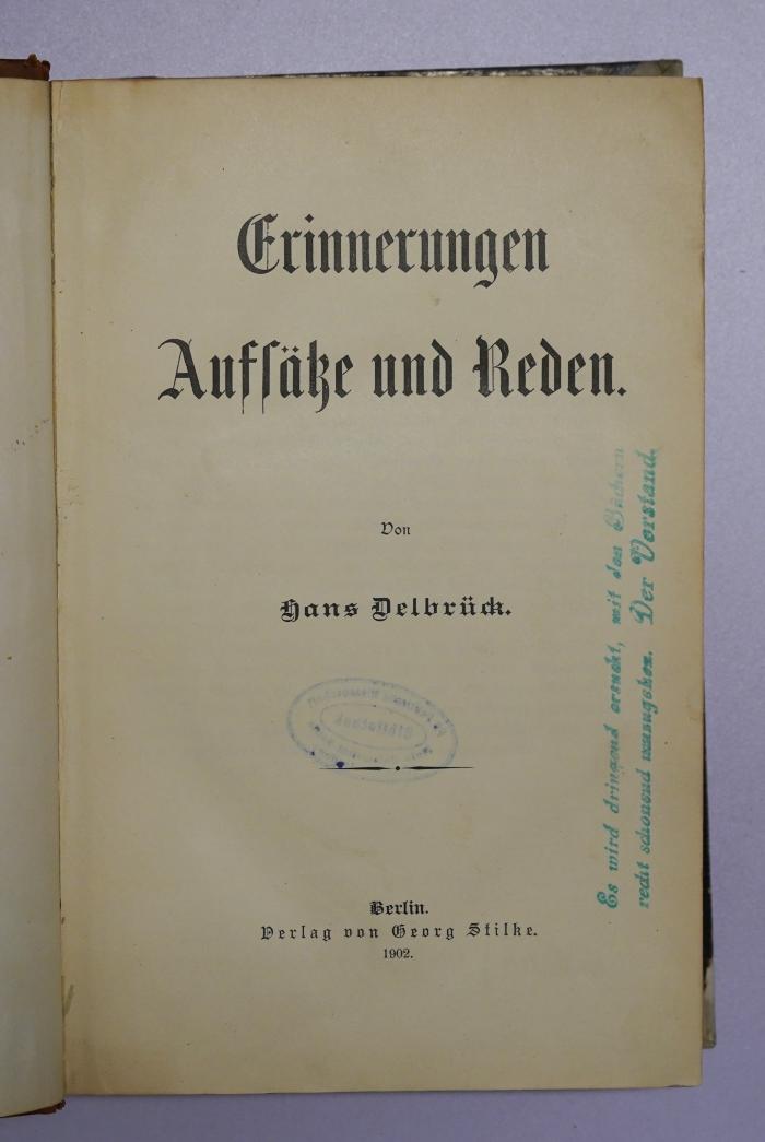 SA 1990 : Erinnerungen, Aufsätze und Reden (1902)
