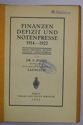 SA 2028 : Finanzen, Defizit und Notenpresse neunzehnhundertvierzehn bis neunzehnhundertzweiundzwanzig : Reich, Preussen, Bayern, Sachsen, Württemberg (1923)