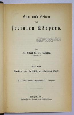 Ig 24-1 bis -3 : Bau und Leben des socialen Körpers, Band 1 bis 3 (1881)